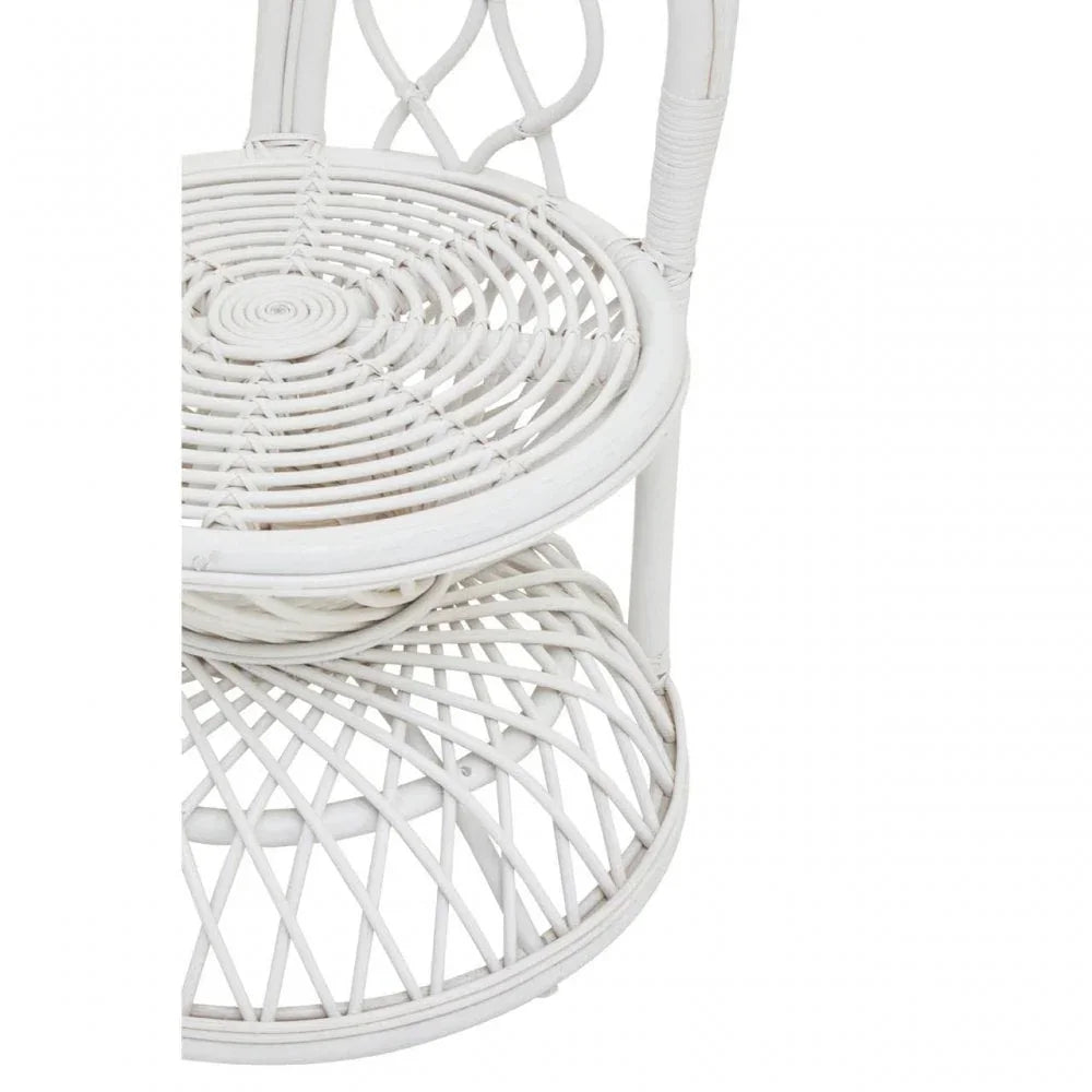 Montrose Grey And White Natural Rattan Curved Chair