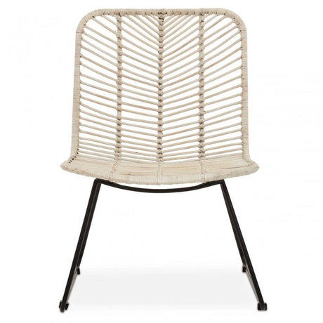 Montrose Natural Rattan Black Metal Chair