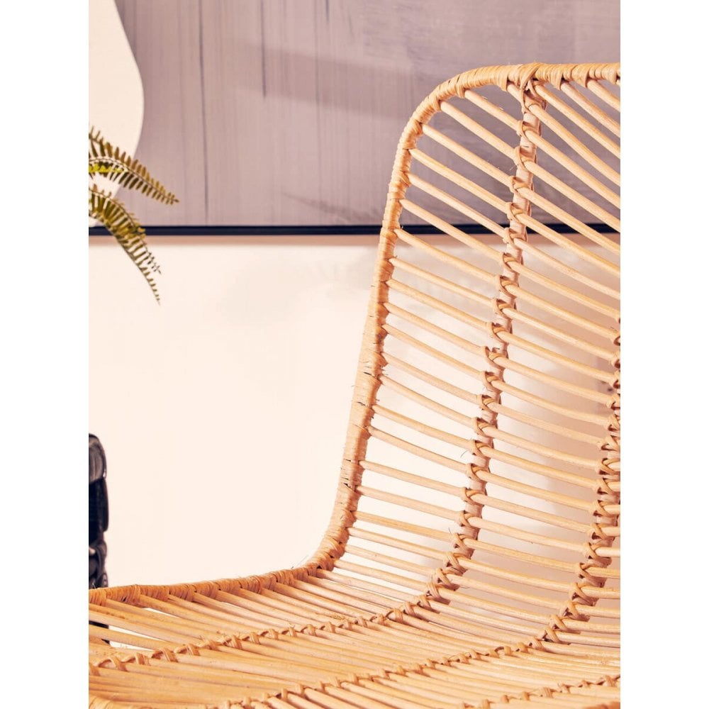 Montrose Natural Rattan Black Metal Chair
