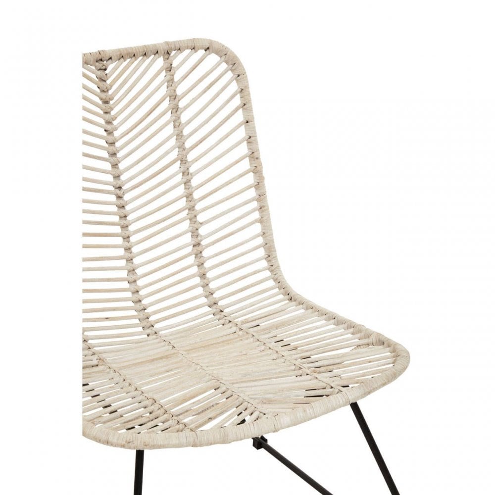 Montrose Natural Rattan Black Metal Chair