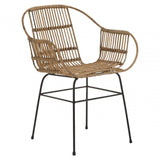 Montrose Natural Rattan With Black Metal Armchair Chair