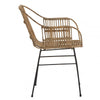 Montrose Natural Rattan With Black Metal Armchair Chair