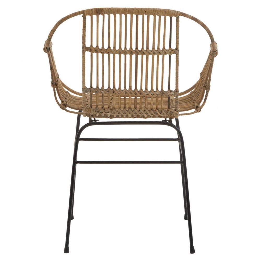Montrose Natural Rattan With Black Metal Armchair Chair