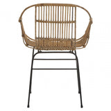 Montrose Natural Rattan With Black Metal Armchair Chair