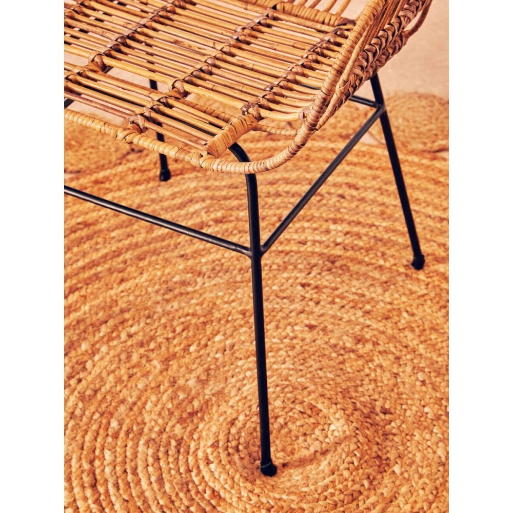 Montrose Natural Rattan With Black Metal Armchair Chair