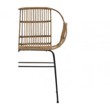 Montrose Natural Rattan With Black Metal Armchair Chair