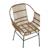 Montrose Natural Rattan With Black Metal Armchair Chair