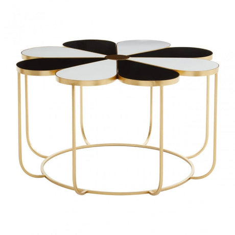 Lila Black And White Top Petal Shape Table