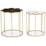 Lila Set Of Two Black And White Petal Tables