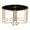 Lila Six Piece Black Top And Gold Frame Table Set