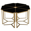 Lila Six Piece Black Top And Gold Frame Table Set