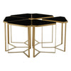 Lila Six Piece Black Top And Gold Frame Table Set