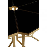 Lila Six Piece Black Top And Gold Frame Table Set