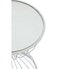 Giselle Hourglass Mirrored Top Silver Frame Side Table