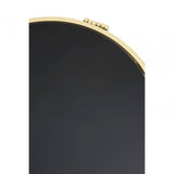 Giselle Round End Table Black Mirror And Gold Frame