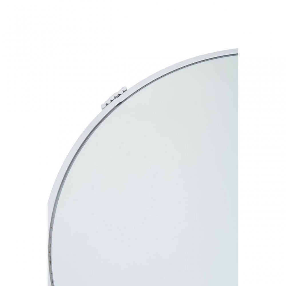 Giselle Round Mirrored Top Silver Frame Table