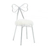 Giselle Silver Bow Faux Fur Chair