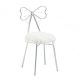 Giselle Silver Bow Faux Fur Chair