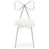 Giselle Silver Bow Faux Fur Chair