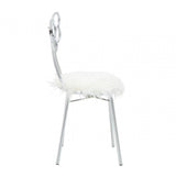 Giselle Silver Bow Faux Fur Chair