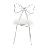 Giselle Silver Bow Faux Fur Chair
