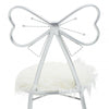 Giselle Silver Bow Faux Fur Chair