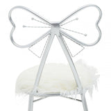 Giselle Silver Bow Faux Fur Chair