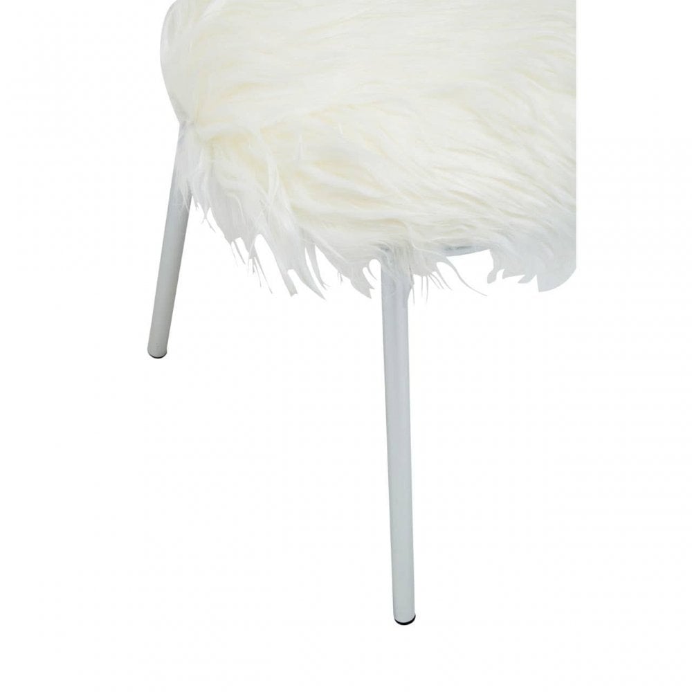 Giselle Silver Bow Faux Fur Chair