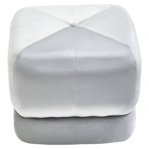 Livia Grey Velvet Stool