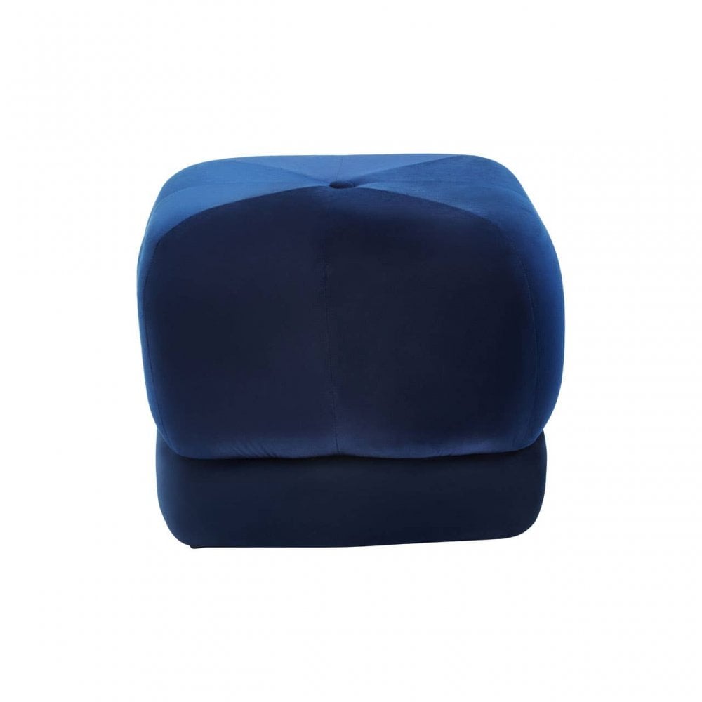 Livia Midnight Blue Velvet Stool