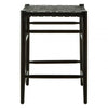 Alden Bar Stool With Black Cow Leather Strap