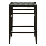 Alden Bar Stool With Black Cow Leather Strap