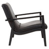 Alden Black Leather And Black Teak Wood Chair