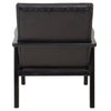 Alden Black Leather And Black Teak Wood Chair