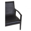 Alden Black Leather And Black Teak Wood Chair