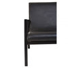 Alden Black Leather And Black Teak Wood Chair