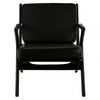 Alden Black Leather and Teak Chair