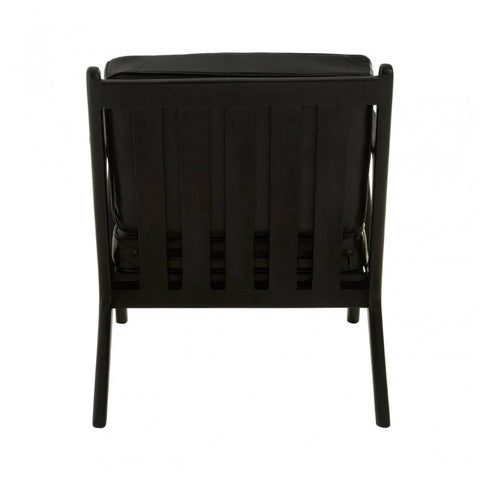 Alden Black Leather and Teak Chair