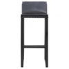 Alden Black Leather And Teak Studded Bar Stool