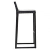 Alden Black Leather And Teak Studded Bar Stool