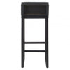 Alden Black Leather And Teak Studded Bar Stool