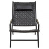 Alden Black Leather Tall Woven Chair