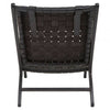 Alden Black Leather Tall Woven Chair
