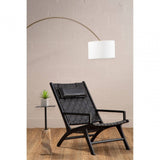 Alden Black Leather Tall Woven Chair