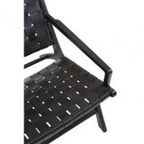 Alden Black Leather Tall Woven Chair