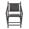 Alden Black Strapped Leather And Black Teak Wood Chair