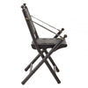 Alden Black Strapped Leather And Black Teak Wood Chair