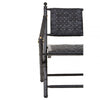 Alden Black Strapped Leather And Black Teak Wood Chair