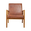 Alden Brown Leather Curved Chair