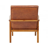 Alden Brown Leather Curved Chair